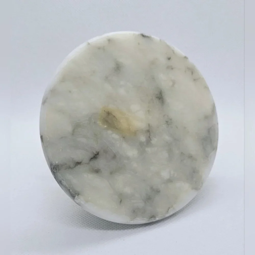 Vintage 70's Calacatta Marble with brass-colored metal decorative Ashtray